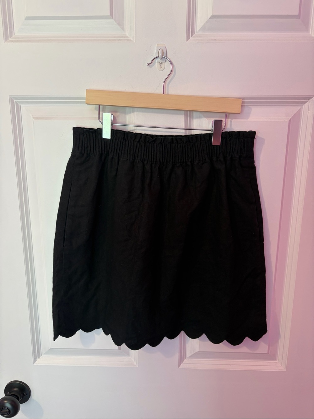 J. Crew Black Scalloped Sidewalk Skirt